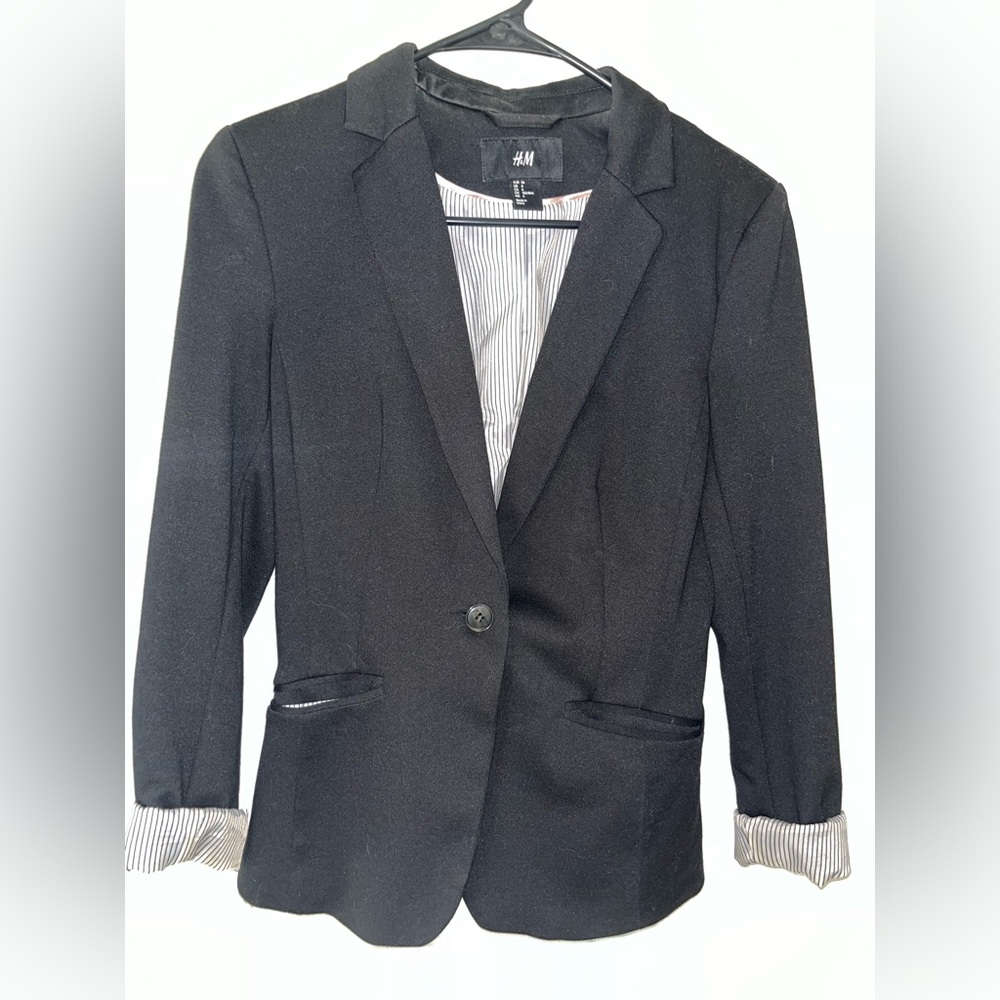 H&M Black Women’s Blazer with Pin Stripe Inside